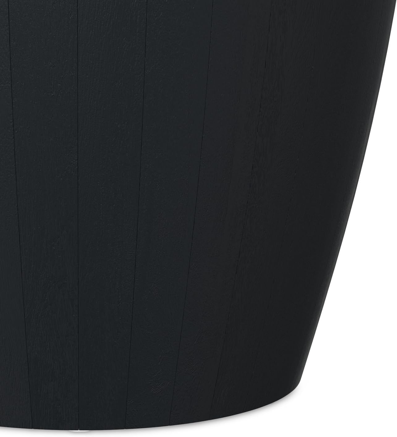 Modern Drum End Table – Solid Mango Wood Accent Table with Vertical Panel Design