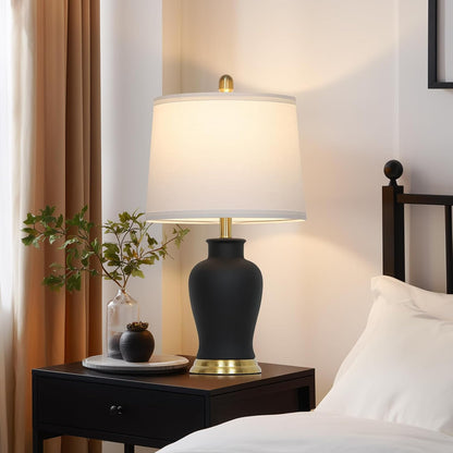 Elegant Ceramic Table Lamp – Farmhouse Bedside Accent Light