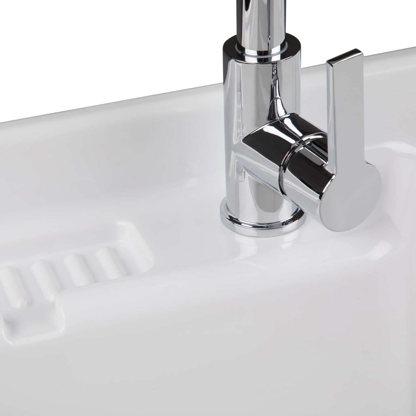 Modern 24" Laundry Utility Sink Cabinet – Pull-Out Faucet & Smart Storage