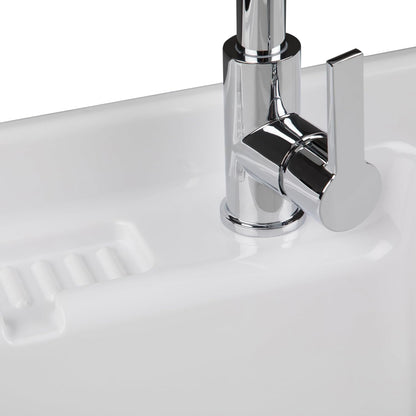 Modern 24" Laundry Utility Sink Cabinet – Pull-Out Faucet & Smart Storage