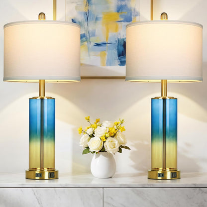 Coastal Dimmable Table Lamp – Nautical Accent Light with Linen Shade