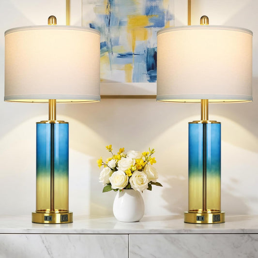 Coastal Dimmable Table Lamp – Nautical Accent Light with Linen Shade