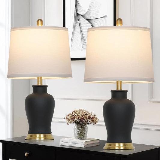 Elegant Ceramic Table Lamp – Farmhouse Bedside Accent Light
