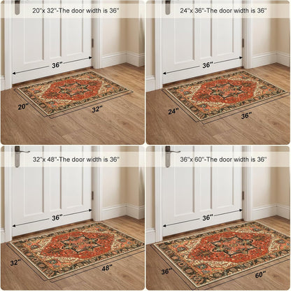 Distressed Vintage Doormat – Washable Non-Slip Entryway Rug