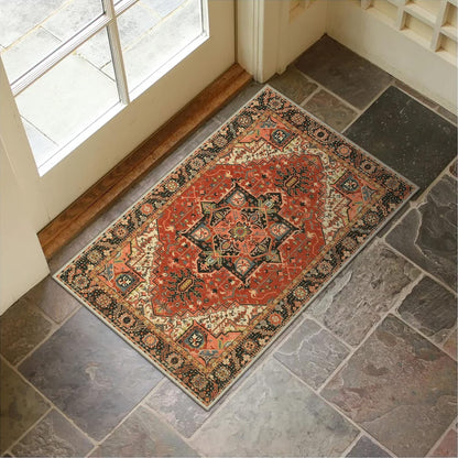 Distressed Vintage Doormat – Washable Non-Slip Entryway Rug