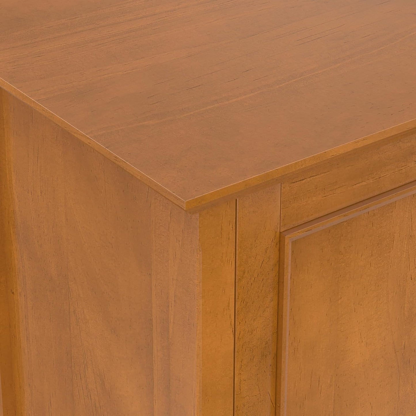 Modern 4-Door Storage Cabinet – Solid Wood Buffet & Sideboard with Adjustable Shelves