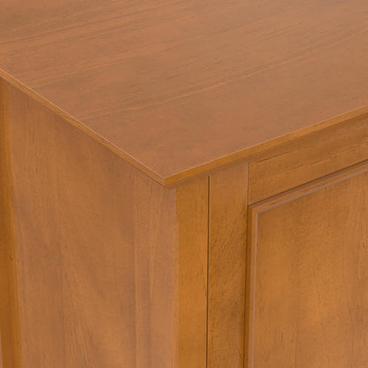 Modern 4-Door Storage Cabinet – Solid Wood Buffet & Sideboard with Adjustable Shelves