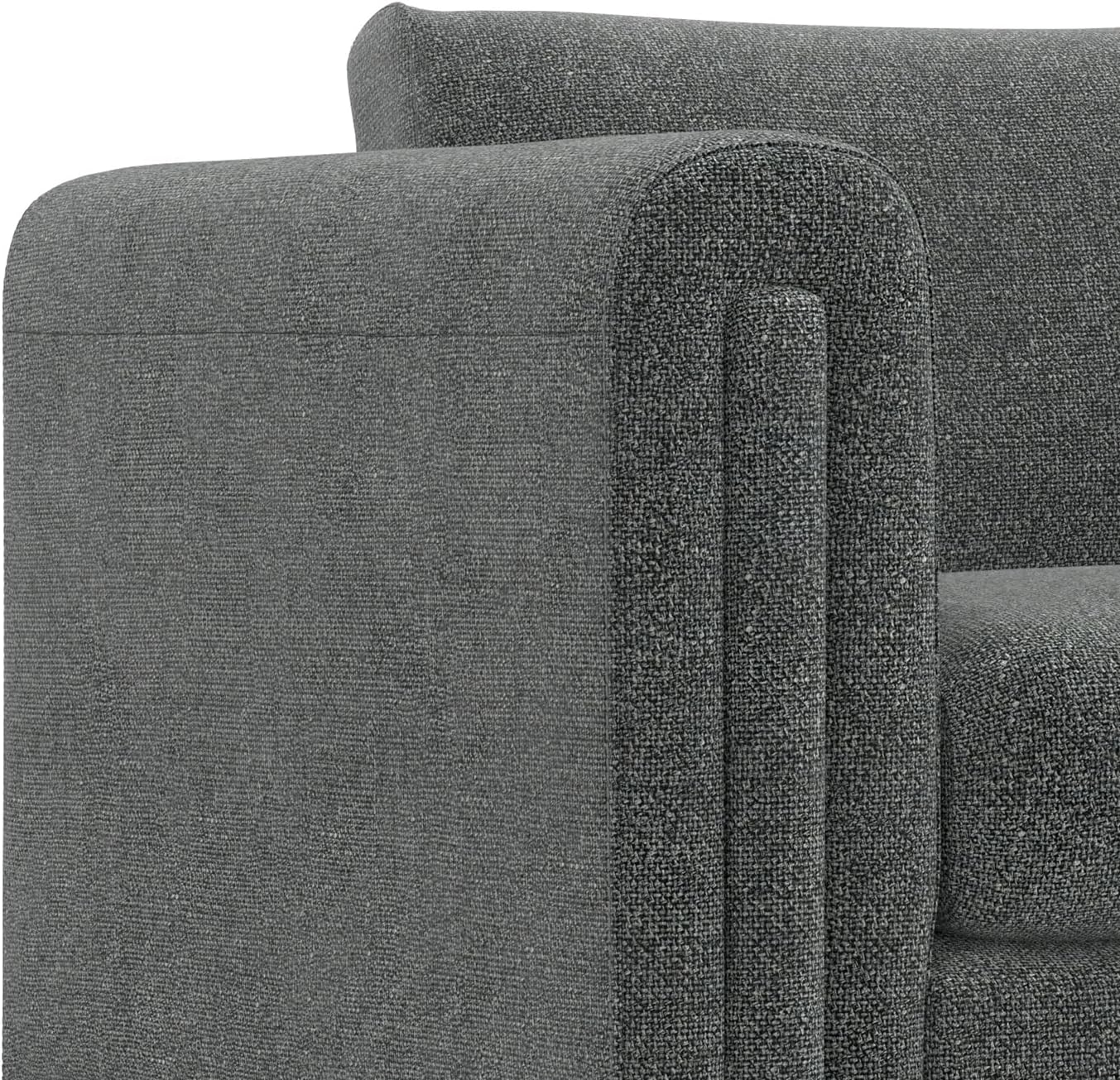 Mid-Century Modern 2-Seater Sofa – Mist Grey Woven-Blend Fabric Loveseat