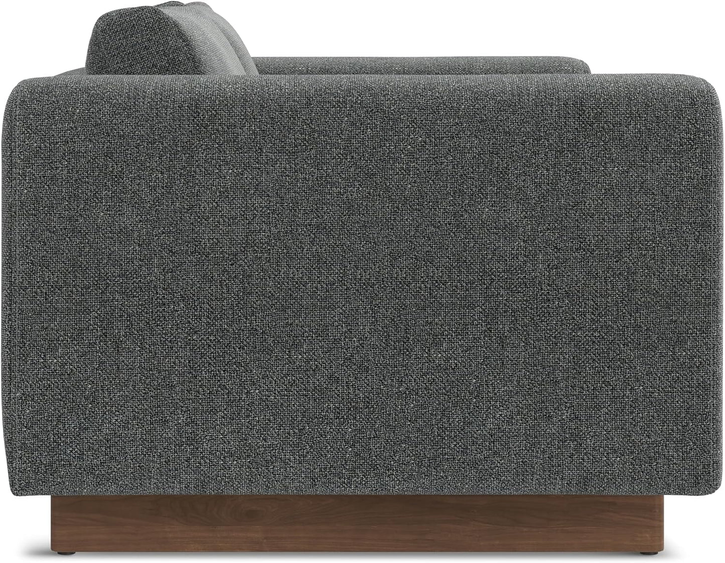 Mid-Century Modern 2-Seater Sofa – Mist Grey Woven-Blend Fabric Loveseat